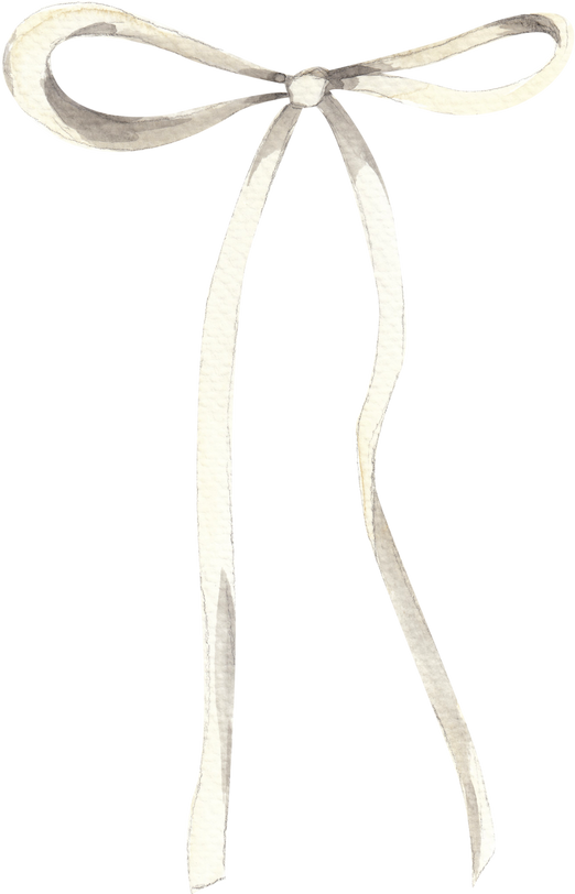 White ribbon watercolor illustration